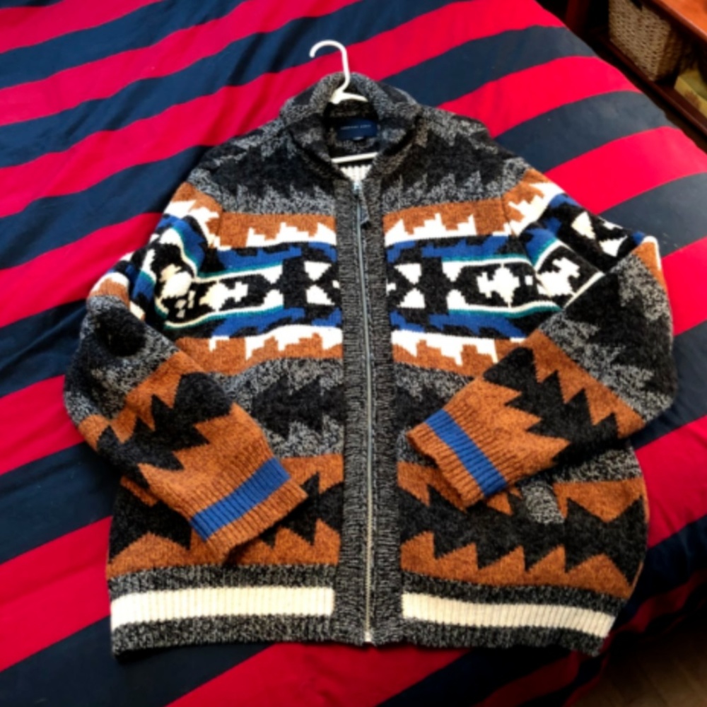 American Eagle Zip-Up Cardigan Grey Worn Once